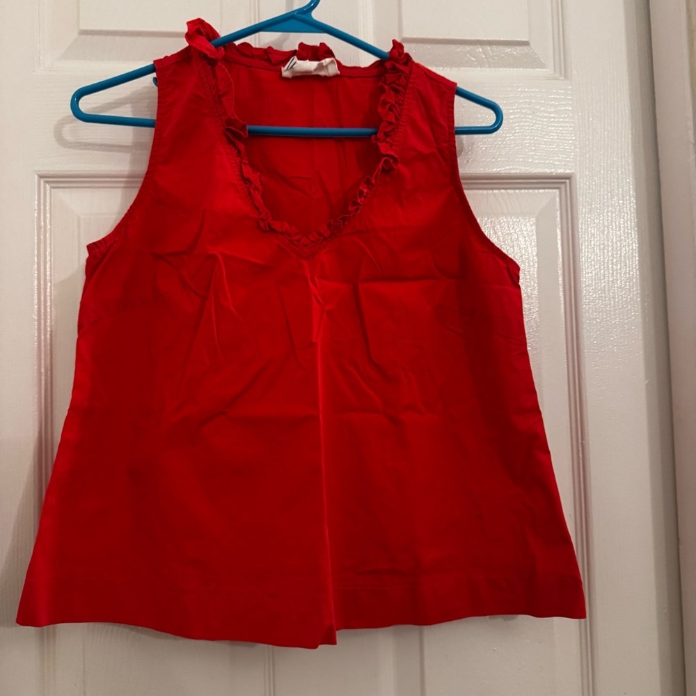 Pomander Place Red Ruffle Blouse - Picture 3 of 7